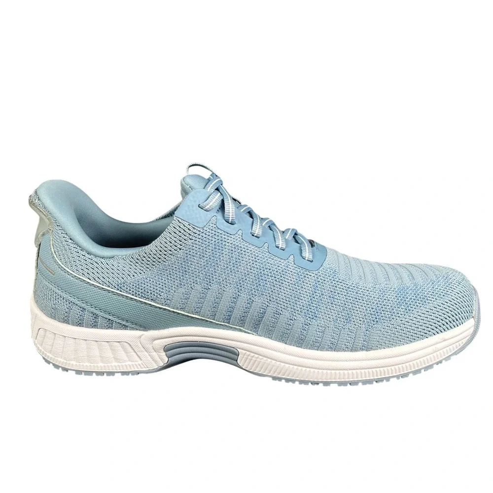 Orthofeet Womens Blue‎ Stretch Knit Walking Shoes Comfort Sneakers 11.5 Wide
